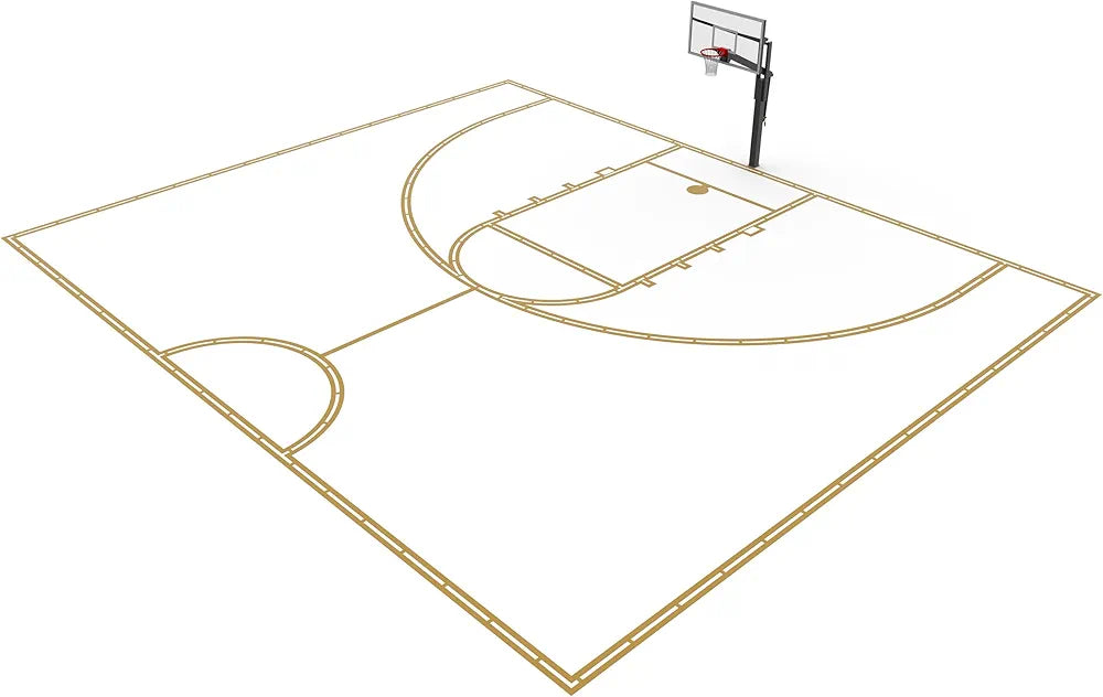 Murray Sporting Goods Full/Half Court Basketball Court Marking Kit for Driveway, Asphalt or Concrete| Court Marking Stencil Kit for Backyard Basketball Court