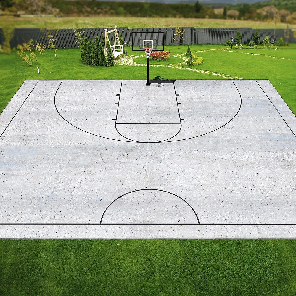 Murray Sporting Goods Full/Half Court Basketball Court Marking Kit for Driveway, Asphalt or Concrete| Court Marking Stencil Kit for Backyard Basketball Court